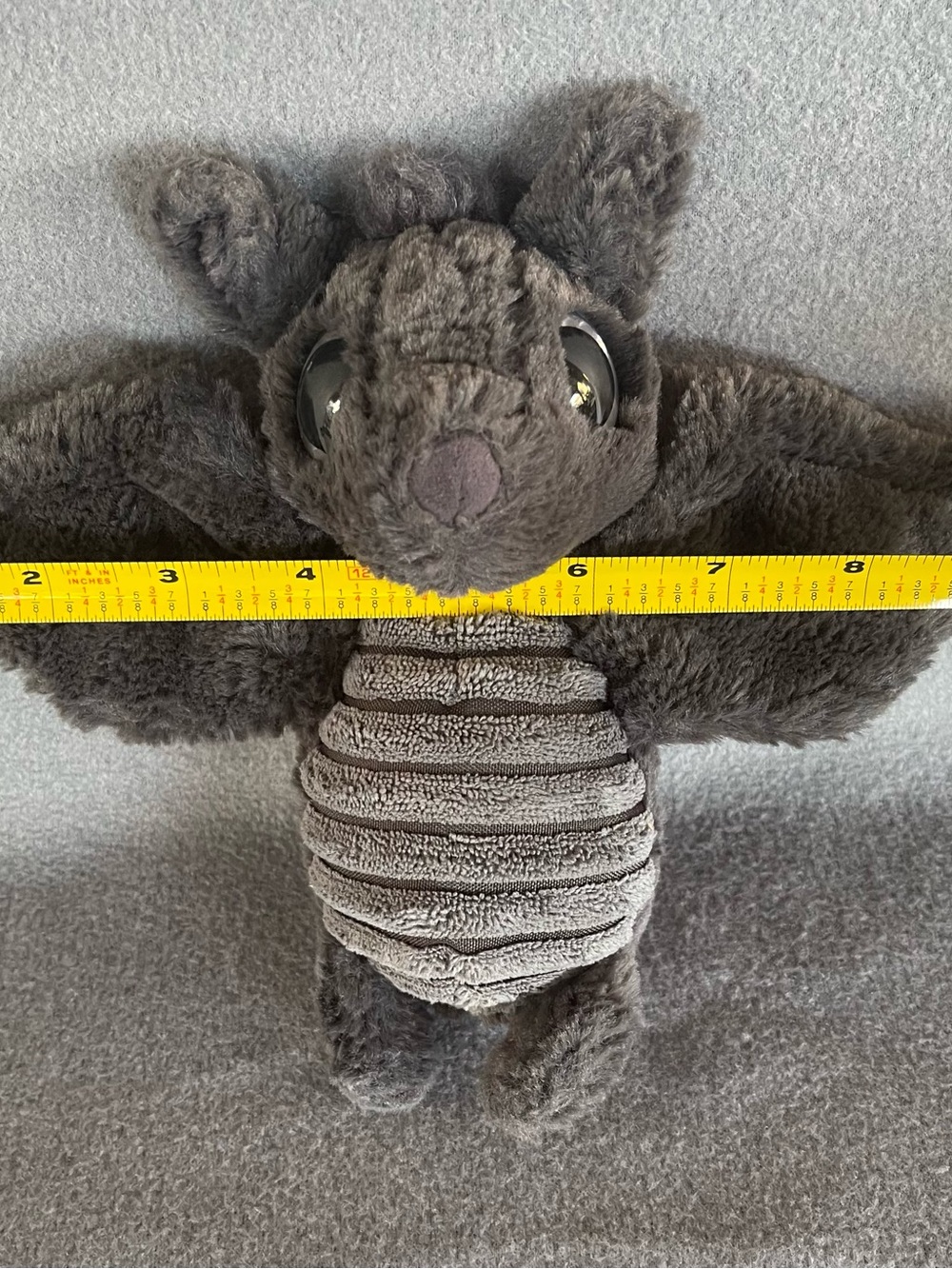 Jellycat Very Rare Retired Frizzles Bat Genuine Cute Large Eyes Furry Plush HTF - Picture 4 of 16